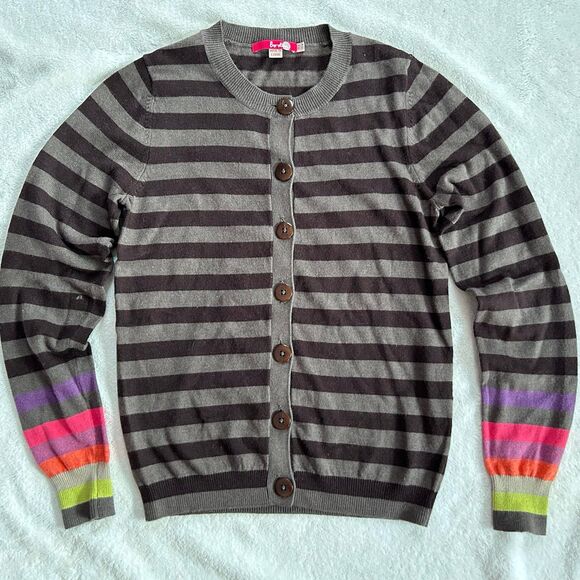 Boden Striped Cashmere Blend Cardigan size 4 Sweater Angora Rabbit Hair - Picture 7 of 7